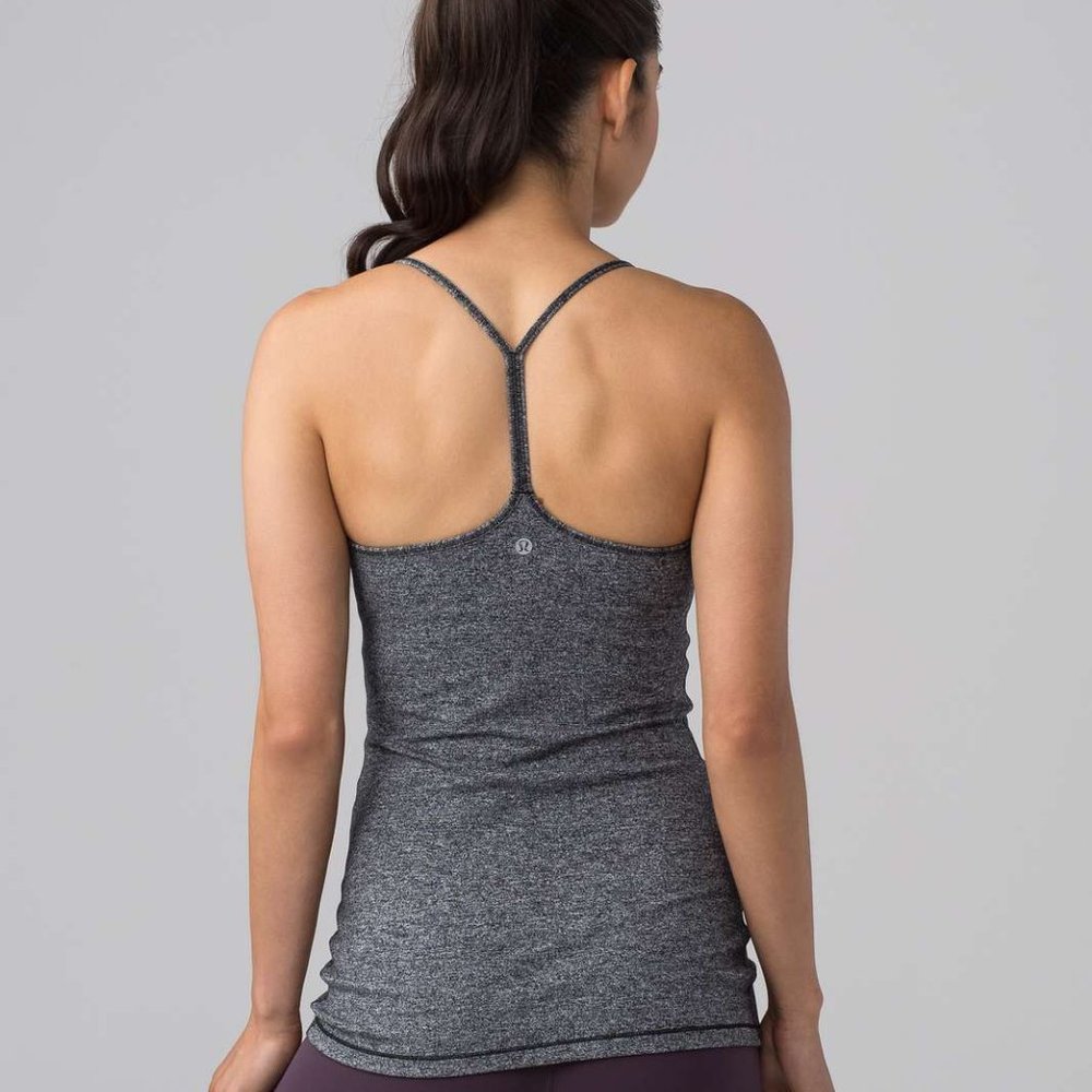 Lululemon Power Pose Tank Heathered Black size 6